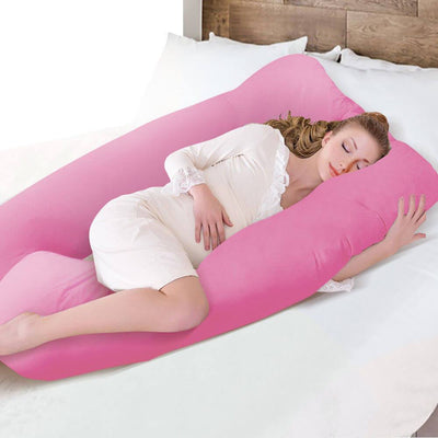 Maternity Pregnancy Nursing Sleeping Body Pillow Support Feeding Baby Pink