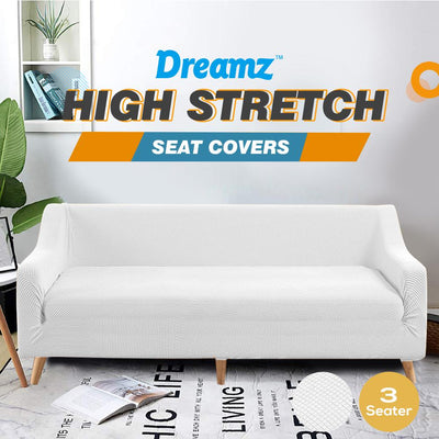 DreamZ Couch Stretch Sofa Lounge Cover Protector Slipcover 3 Seater Off White