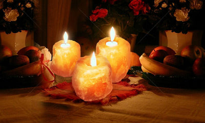 4x New Himalayan Salt Tealight Candle Holder Decor Natural Crystal Ionizer Home