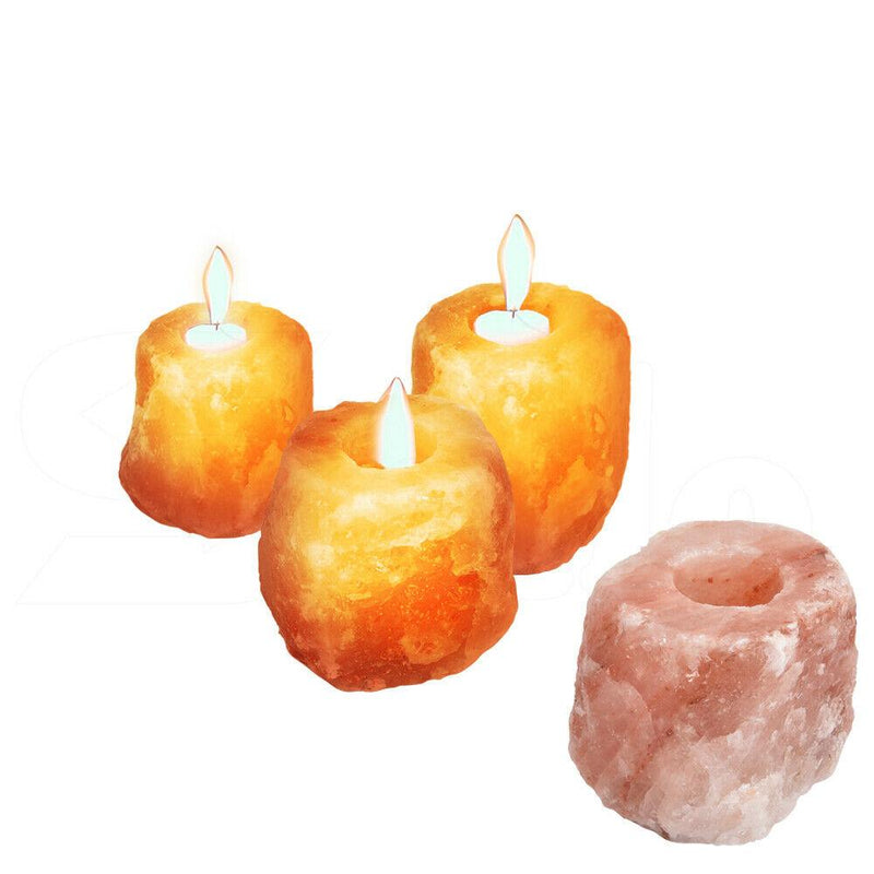 4x New Himalayan Salt Tealight Candle Holder Decor Natural Crystal Ionizer Home