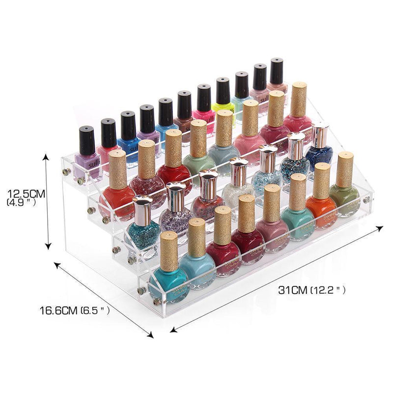 Clear Acrylic Nail Polish Varnish Cosmetics Display Stand Rack Organiser