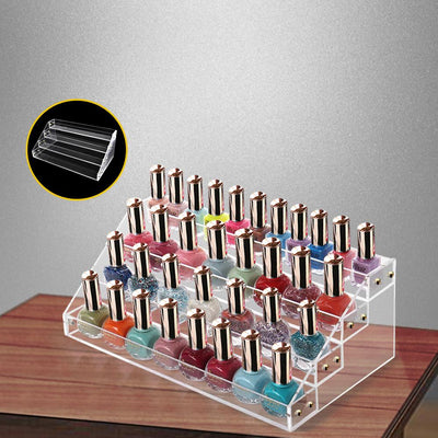 Clear Acrylic Nail Polish Varnish Cosmetics Display Stand Rack Organiser