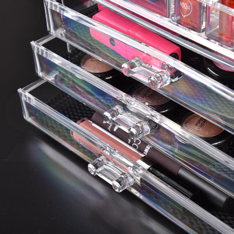 9 Drawer Clear Acrylic Cosmetic Makeup Organizer Jewellery Storage Box