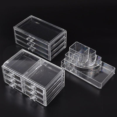 9 Drawer Clear Acrylic Cosmetic Makeup Organizer Jewellery Storage Box