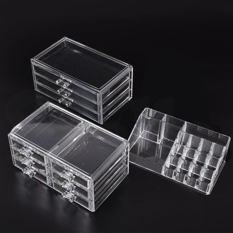 9 Drawer Clear Acrylic Cosmetic Makeup Organizer Jewellery Storage Box