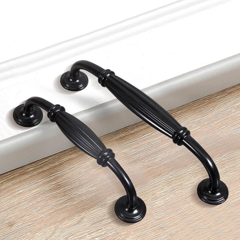 10x 128mm Black Antique Style Door Drawer Kitchen Handle Handles Pull Knob Tool