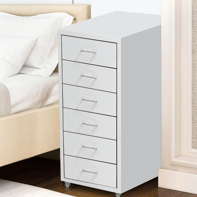 6 Tiers Steel Orgainer Metal File Cabinet With Drawers Office Furniture White