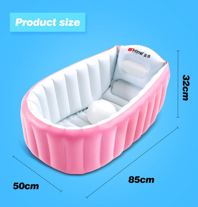 Inflatable Baby Tub Travel Bath Kids Bathtub Shower Newborn Swimming Pool Pink