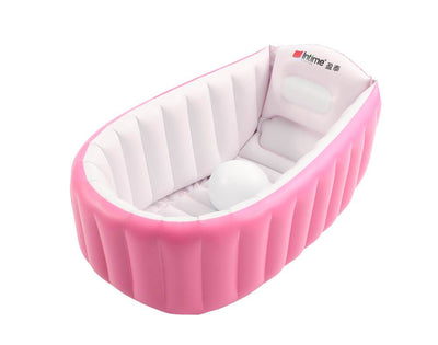 Inflatable Baby Tub Travel Bath Kids Bathtub Shower Newborn Swimming Pool Pink