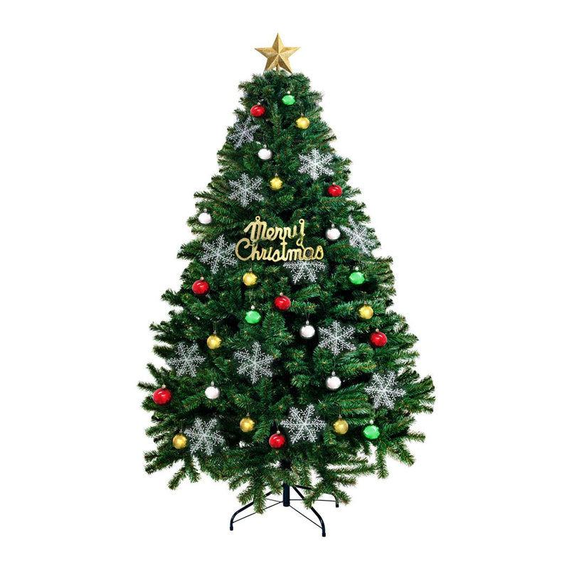 Christmas Tree Kit Xmas Decorations Colorful Plastic Ball Baubles with LED Light 1.5M Type2