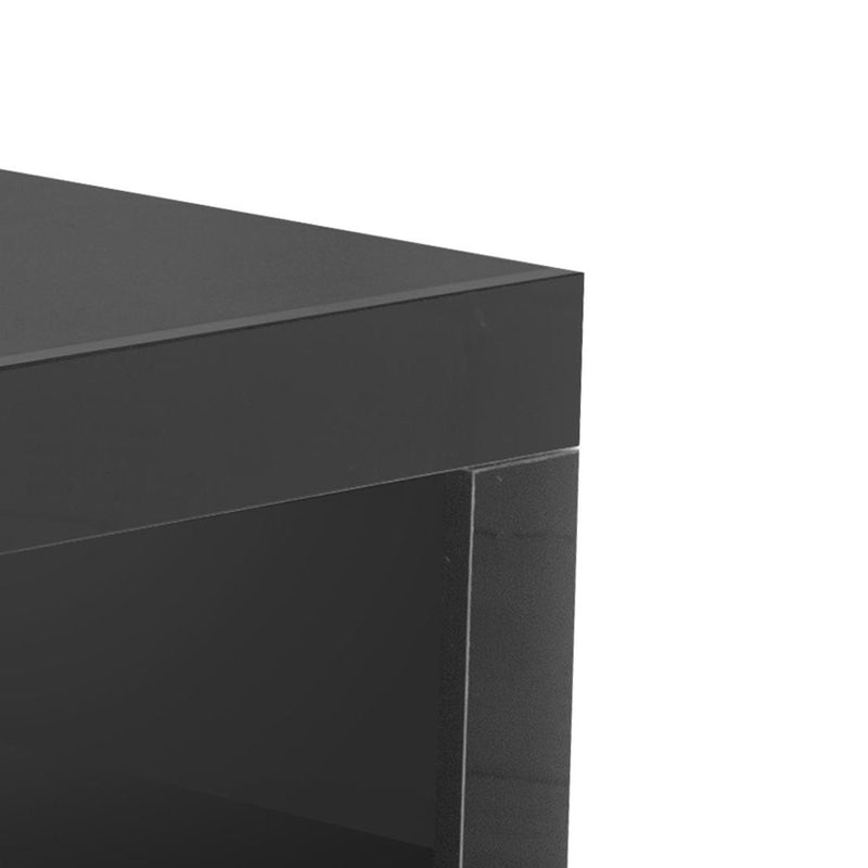 Levede Buffet Sideboard Storage Cabinet Modern High Gloss Furniture LED Black