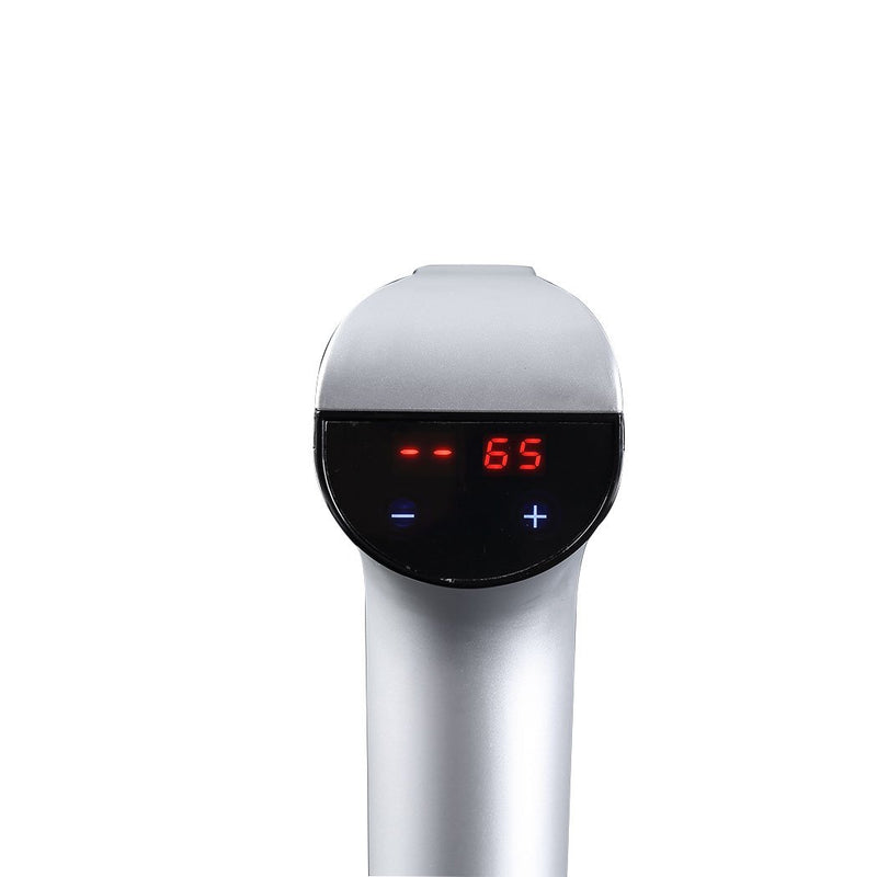 Massage Gun Deep Tissue Percussion Massager Muscle Vibrating Relaxing LCD 4 Head Silver