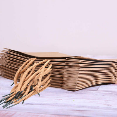 50x Brown Paper Bag Kraft Eco Recyclable Gift Carry Shopping Retail Bags Handles