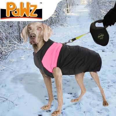 PaWz Dog Winter Jacket Padded Waterproof Pet Clothes Windbreaker Vest Coat Pink