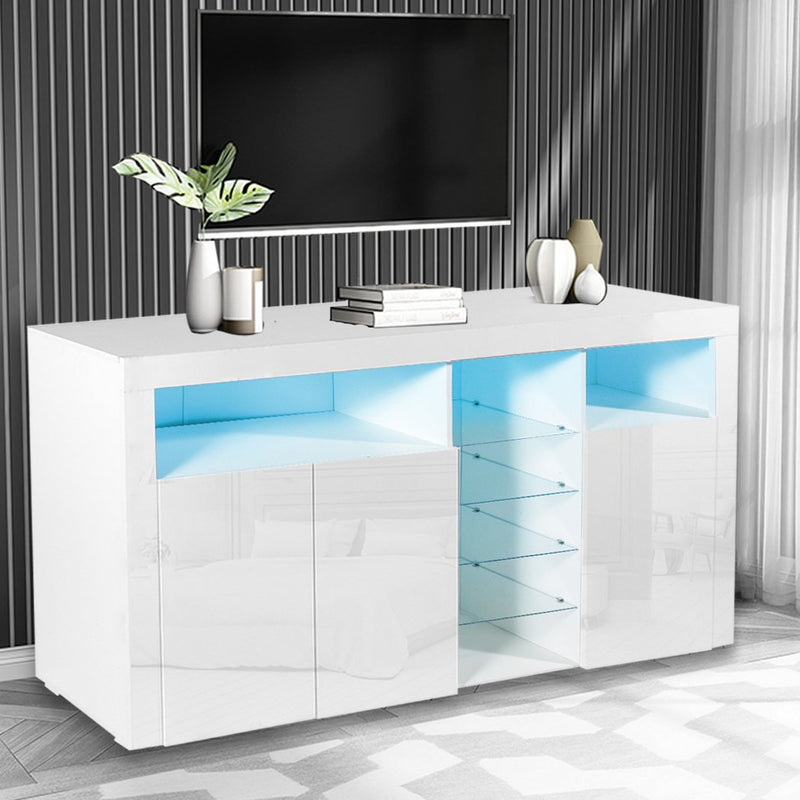 Levede Buffet Sideboard Cabinet Storage Modern High Gloss Cupboard White