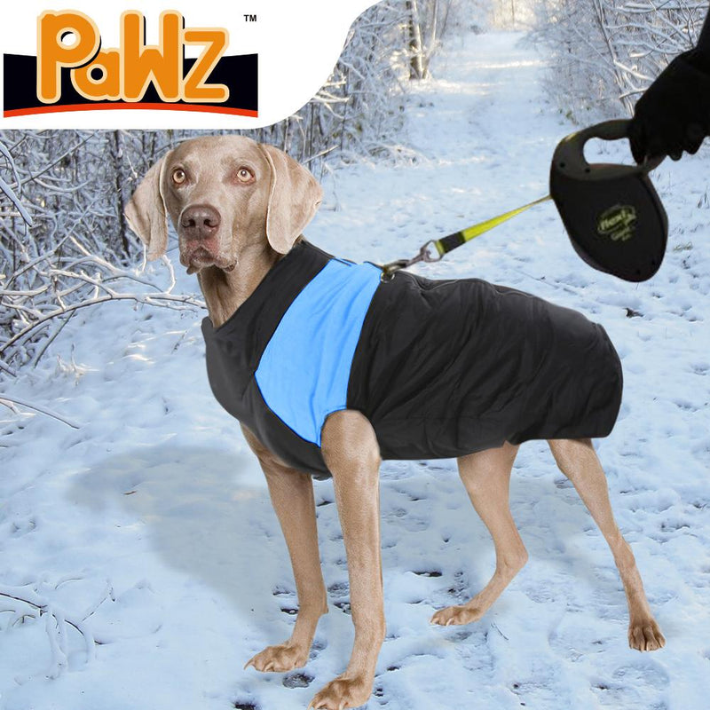 PaWz Dog Winter Jacket Padded  Pet Clothes Windbreaker Vest Coat 4XL Blue