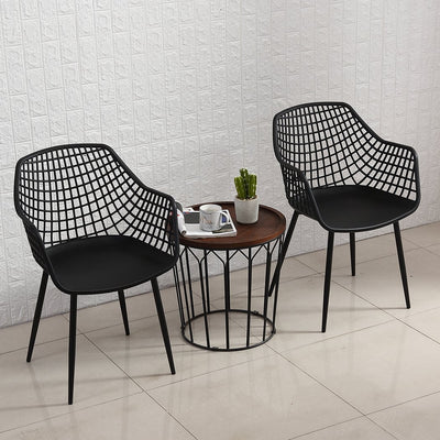 Levede Dining Chairs Barstool Barstools Metal Kitchen Stool Outdoor Black x2