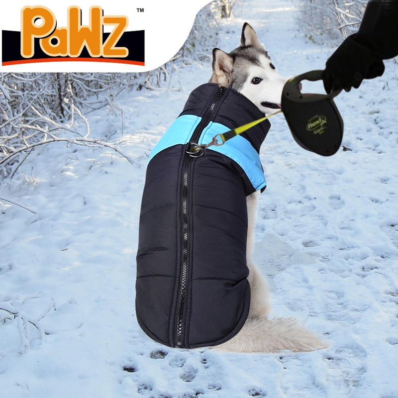 PaWz PaWz Dog Winter Jacket Padded Waterproof Pet Clothes Windbreaker 2XL Blue