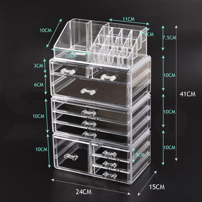 Cosmetic 7/8//9/10/11 Drawer Makeup Organizer Storage Jewellery Box Acrylic