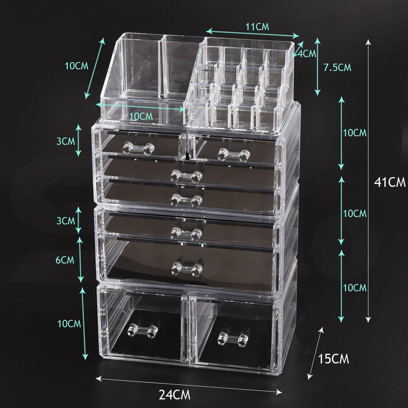 Cosmetic 7/8//9/10/11 Drawer Makeup Organizer Storage Jewellery Box Acrylic