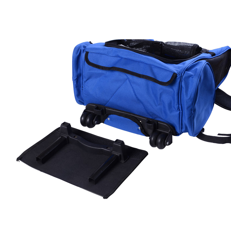 PawHut 4in1 Pet Backpack Carrier Car seat Dog Cat Rolling Luggage Crates
