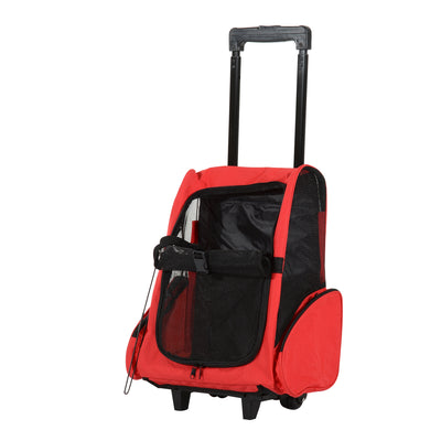 PawHut 4in1 Pet Backpack Carrier Car seat Dog Cat Rolling Luggage Crates