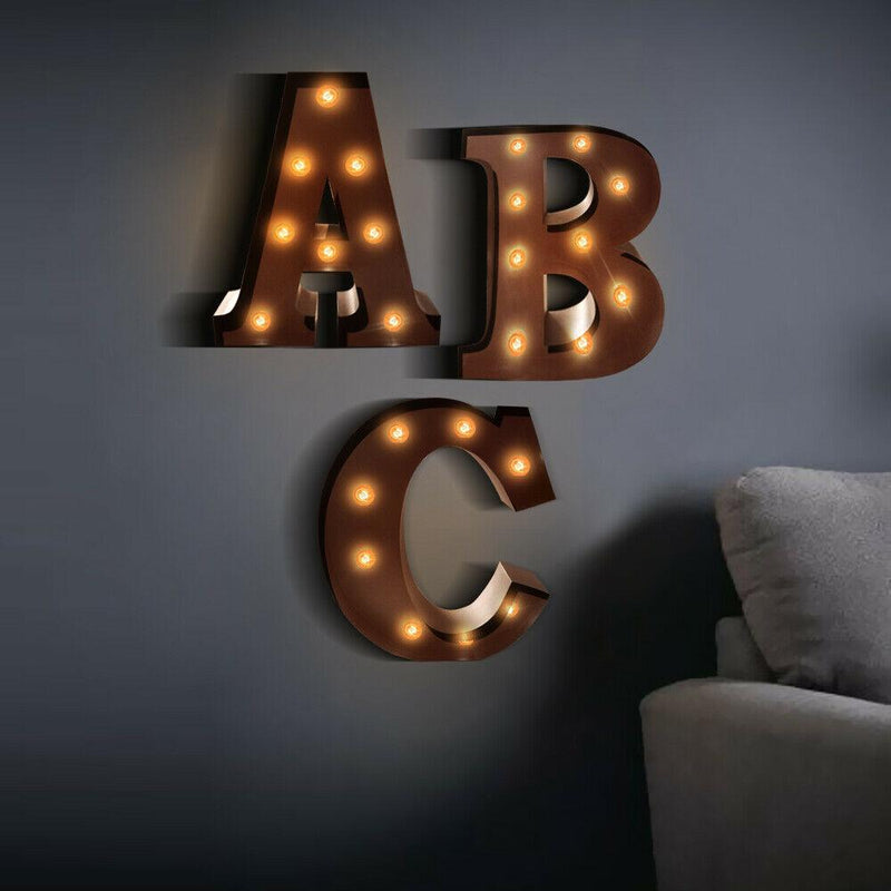 LED Metal Letter Lights Free Standing Hanging Marquee Party D?cor Letter And