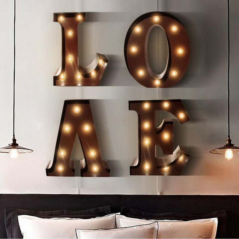 LED Metal Letter Lights Free Standing Hanging Marquee Party D?cor Letter And