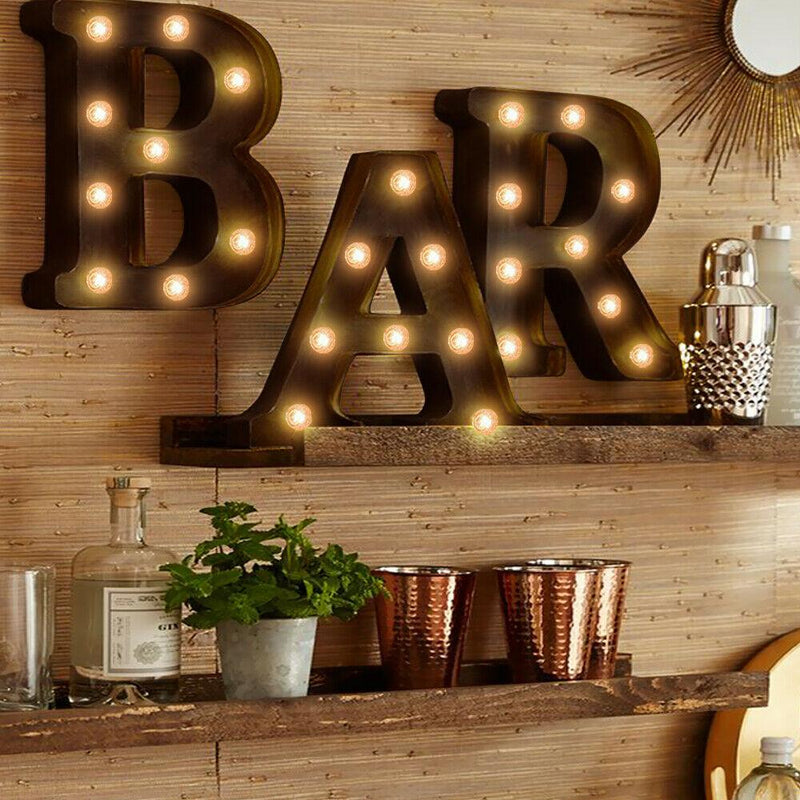 LED Metal Letter Lights Free Standing Hanging Marquee Party D?cor Letter And