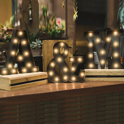 LED Metal Letter Lights Free Standing Hanging Marquee Party D?cor Letter And