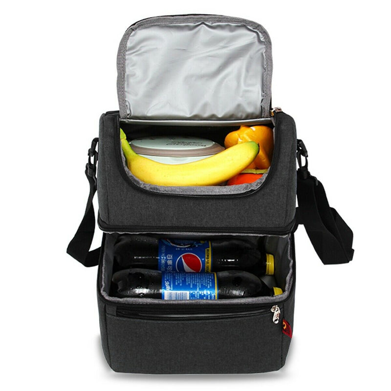 Insulated Leakproof Double Decker Cooler Bag for Trip/ Picnic/ Sports/ Flight