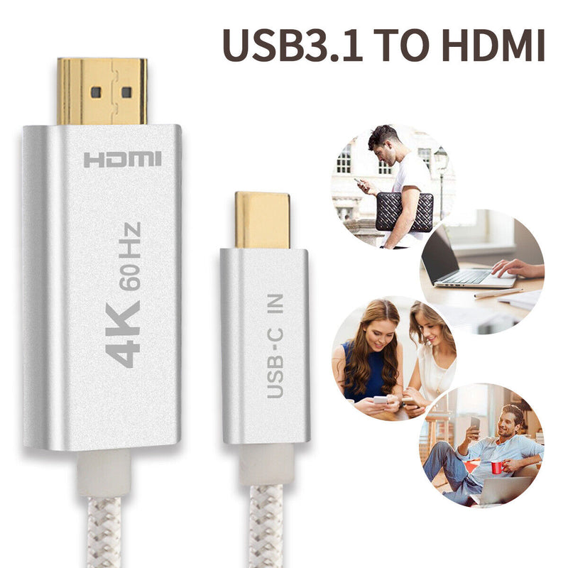 Type-C To HDMI 4K Projector Adapter Cable For Samsung Galaxy S20/S10/S9/Note10+