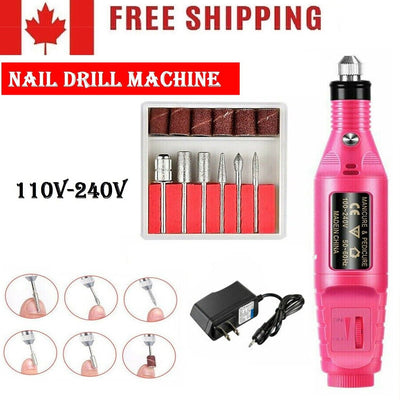 Electric Nail Drill Bits Tool Set Machine Acrylic Art Manicure Pen Shaper Kit CA