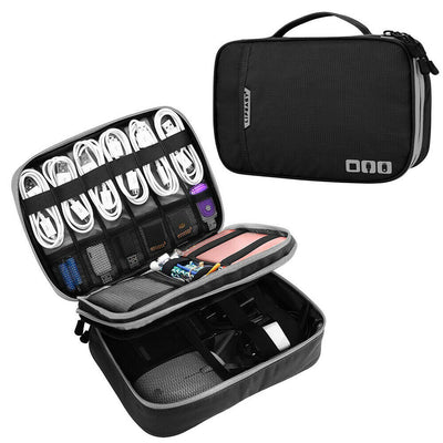 Double Layer Electronic Accessories Organizer for Cables, USB Flash Drive, Plug