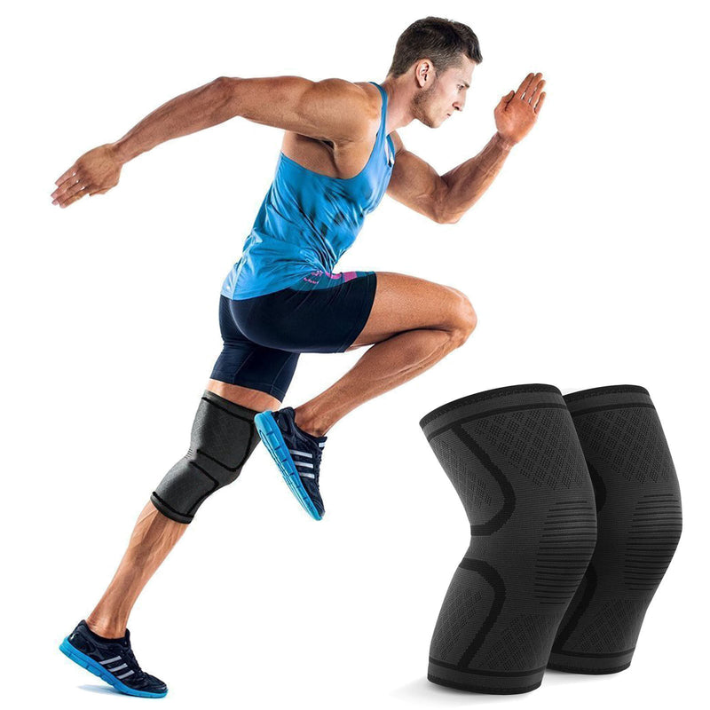 2Pcs Knee Sleeve Compression Brace Support For Sport Joint Arthritis Pain Relief