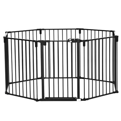 Pet Safety Gate 8-Panel Playpen Fireplace Christmas Tree Fence Stair Barrier