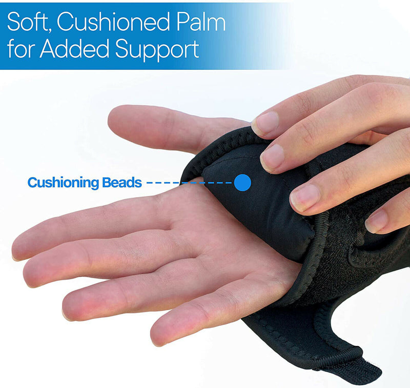 Adjustable OneSize Wrist Support Brace w/Metal Splint Stabilizer&Cushioned Beads