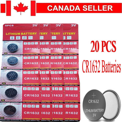 20 Pack Panasonic CR1632, BR1632, ECR1632, 3V Lithium Button Cell Battery