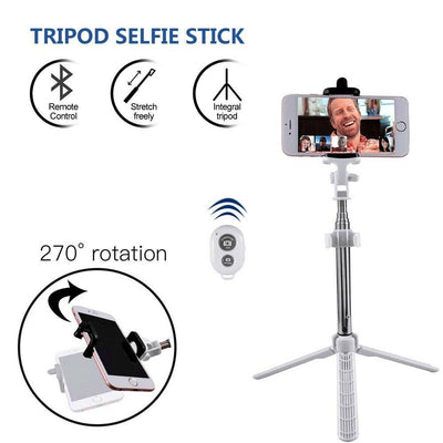 2-in-1 Unipod Selfie Stick Handheld Tripod with 3.0 Bluetooth Remote For Phones