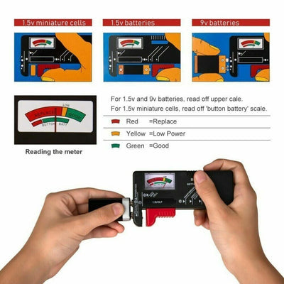 BT-168 Button Cell Battery Power Volt Tester Checker Universal For AA/AAA/C/D/9V