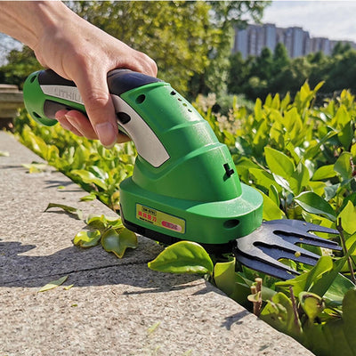 2 in 1 Electric Hand Held Grass Shear Hedge Trimmer Shrubbery Clipper Cordless