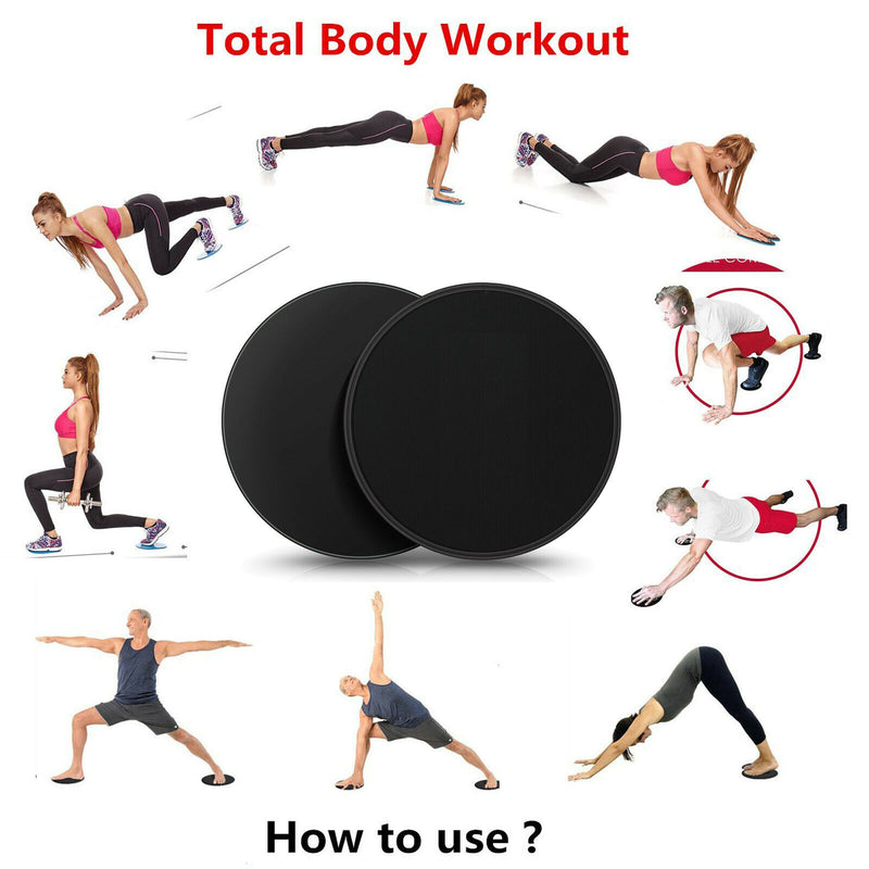 2PCS Core Exercise Sliders - Dual Sided Gliding Discs for Home Fitness Workout