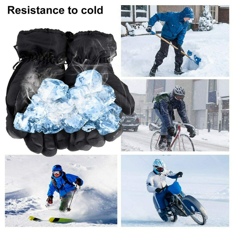 Super Warm Thermal Skiing Snowboarding Gloves w/ Adjustable Cuff, Zipper Pocket
