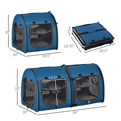 Large Portable Double Cat Pet Carrier Kennel Bag Oxford Travel Car Seat 842525114844