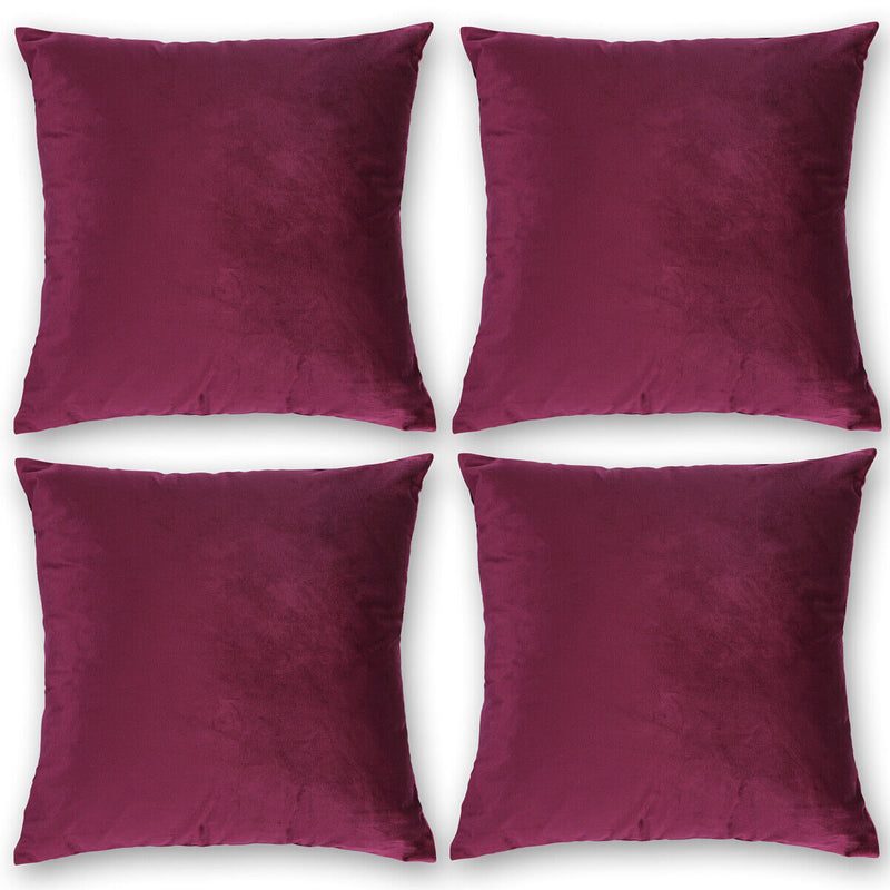 Set of 2 Velvet Decorative Square Throw Pillow Covers 18"x18" for Sofa,Couch,Car