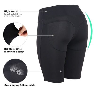 1/2-Packs Women's Quick-DRY High Waist Spandex Compression Exercise Shorts