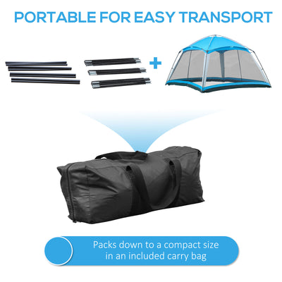 8 Person Camping Tent Dome Tent with Carry Bag and 4 Mesh Walls, Easy Set Up