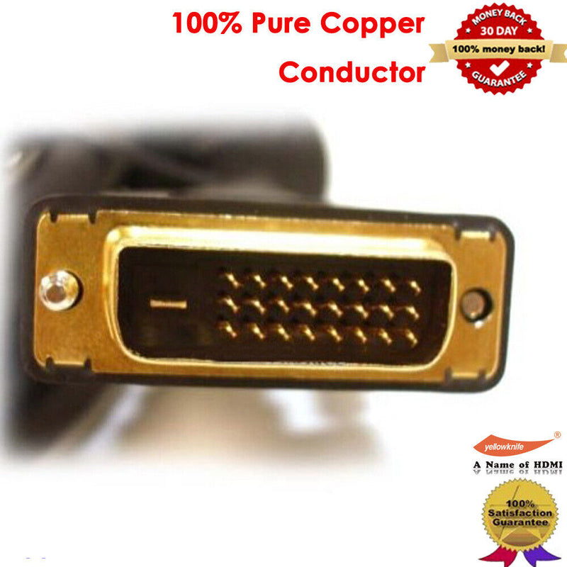 1080P DVI 24+1 Pin Male to Male 6/10/15/25FT DVI to DVI For Projector Laptop TV