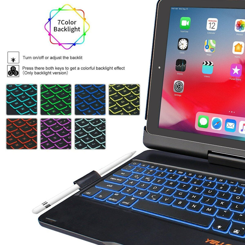 For iPad Air 4th 10.9" 2020 Wireless Backlight Keyboard Case 180 Degree Flip CA