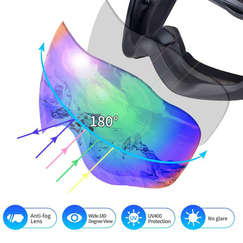 Winter Snow Sports Snowboard Goggles with Anti-Fog UV Protection Double Lens CA